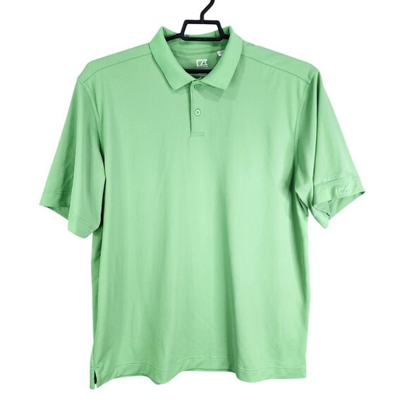 Mens Green Cutter & Buck Polo Shirt CB Dry Tec Short Sleeve Polyester Size XXL - Picture 1 of 9